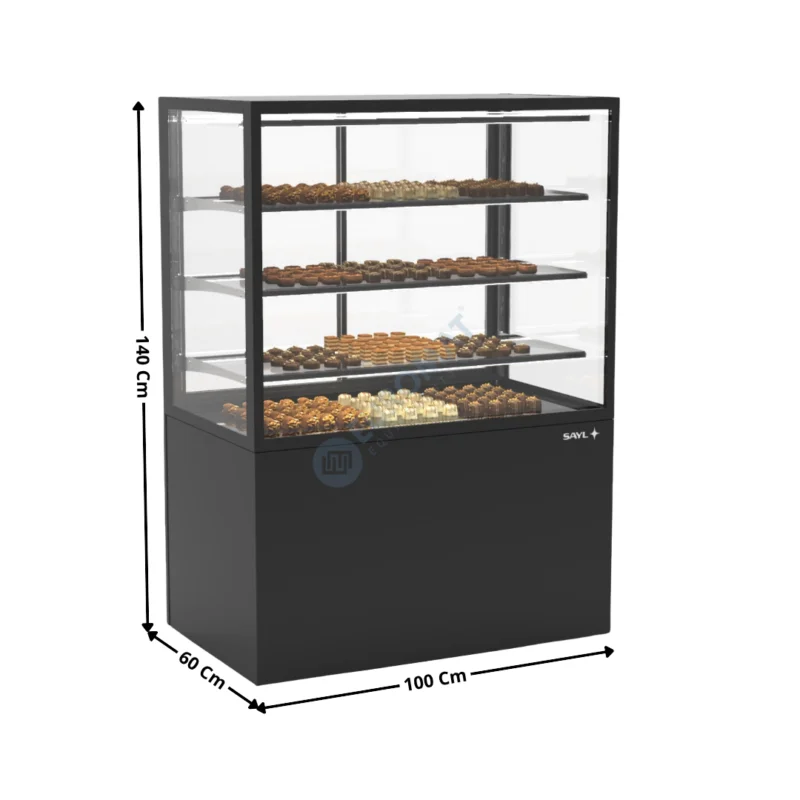 Remise Comptoir Réfrigéré avec Humidificateur 100 Cm / 3 Niveaux / Noir – Série INTEGRA BASE | IN10080140B | SAYL