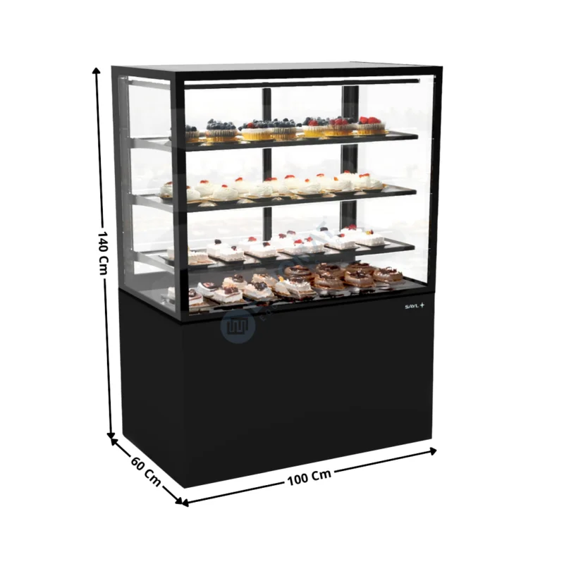 Authentique Comptoir Réfrigéré 100 Cm / 3 Niveaux / Noir – Série INTEGRA BASE | IN10080140B | SAYL