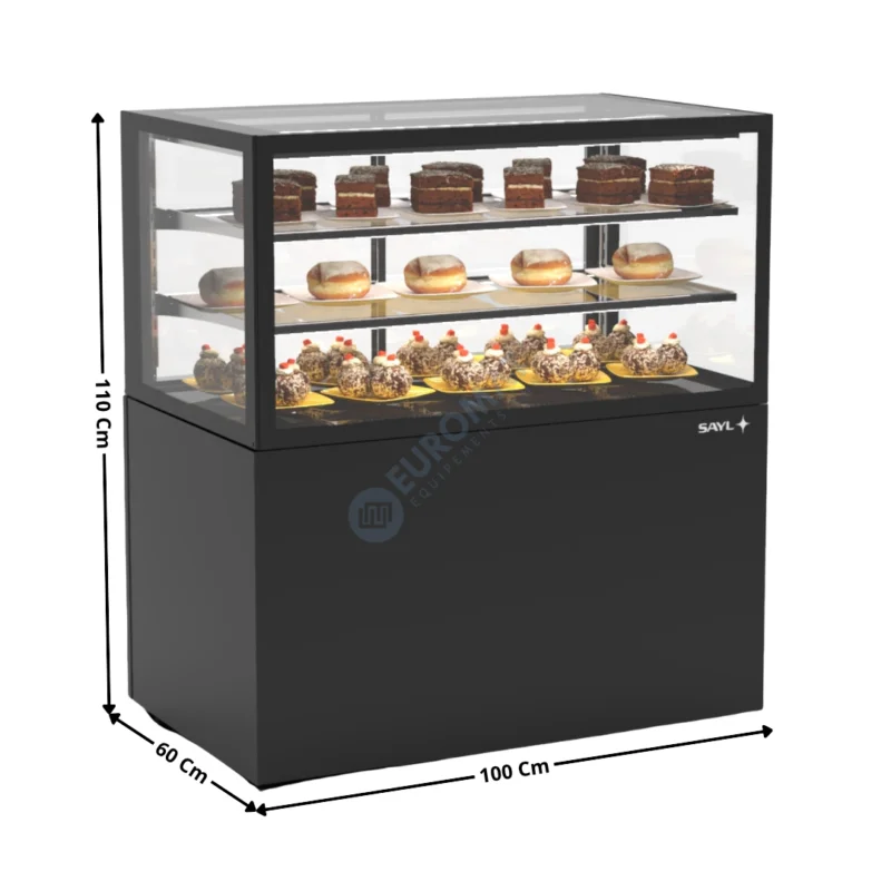 Comptoir Réfrigéré 100 Cm / 2 Niveaux / Noir – Série INTEGRA BASE | IN10050110B | SAYL Produit De Marque