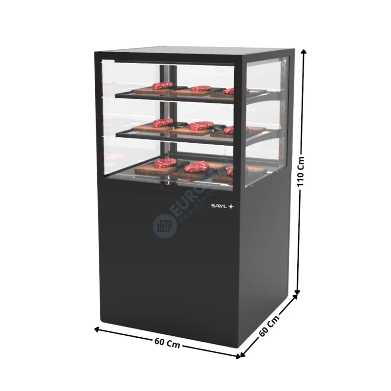 Nouvel Arrivage Comptoir Réfrigéré avec Humidificateur 60 Cm / 2 Niveaux / Noir – Série INTEGRA BASE | IN6050110B | SAYL
