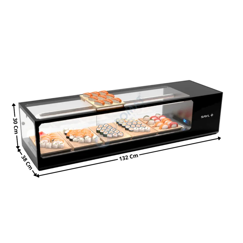 Promotion Vitrine à Sushi de Comptoir 137 Cm / Plat H. 15 – Série Premium | VTLG6SP | SAYL