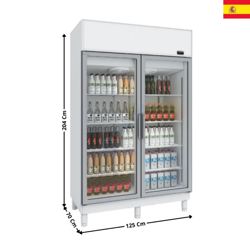 Armoire Vitrine Réfrigérée 1000 L. – Version Double / Avec Canopy – Blanc | AGPA125 | DOCRILUC Vente Flash