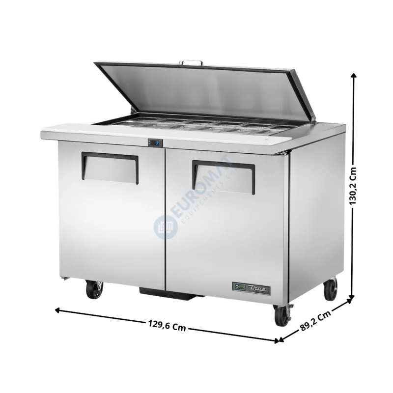Jusqu’à Épuisement Des Stocks Saladette Haut Rendement – 2 portes pleine – 18 x GN1/6 / Capot en Inox – Premium Series | TSSU4818MBHCFLID | TRUE