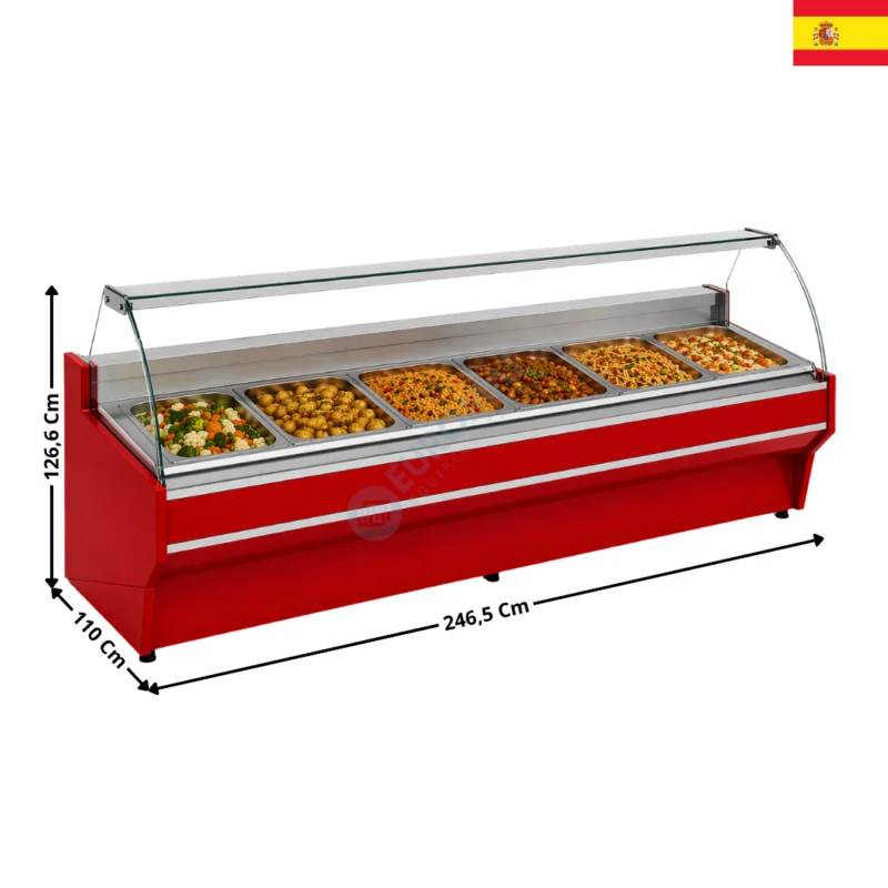 Livraison Gratuite Vitrine Saladette 246,5cm / 7 x GN1/1 – VESPER 1100| VE10ES25CTF | DOCRILUC