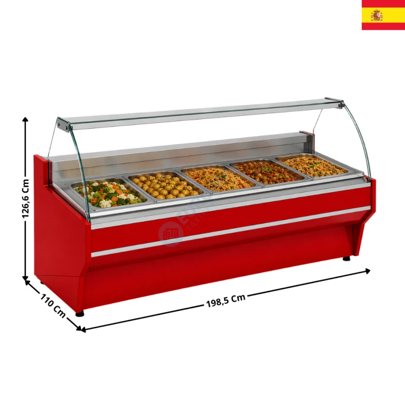 Petit Prix Vitrine Bain Marie à Sec 198,5cm / 5 x GN1/1 – VESPER 1100| VE10HE20C | DOCRILUC