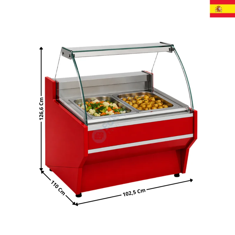 Vitrine Bain Marie à Sec 102,5cm / 2 x GN1/1 – VESPER 1100| VE10HE10C | DOCRILUC Vente Flash