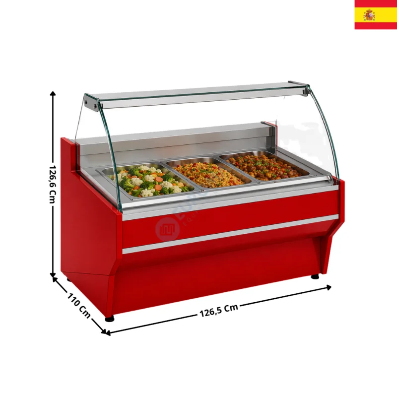 Vitrine Bain Marie à Eau 126,5cm / 3 x GN1/1 – VESPER 1100| VE10BM13C | DOCRILUC Prix Choc