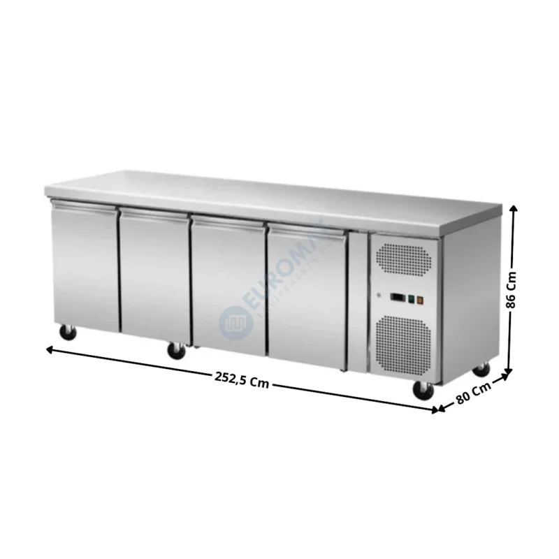 Réduction Meuble pâtissier 4 portes positive dessus inox & centrale | THPA4100TN | SKYRAINBOW