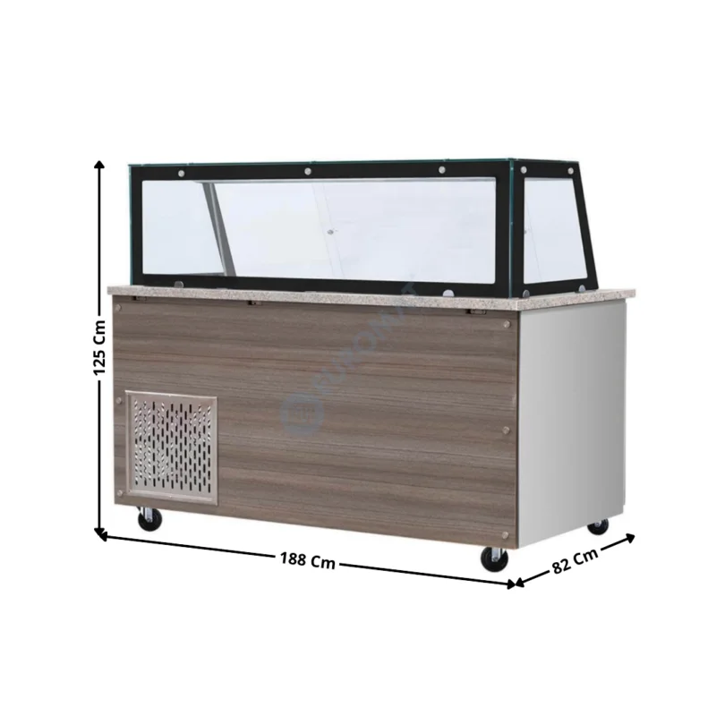 Achetez Aujourd’hui Saladette Réfrigérée Vitrée – 3 portes pleines – 5 x GN1/1| THSAI188S | SKYRAINBOW