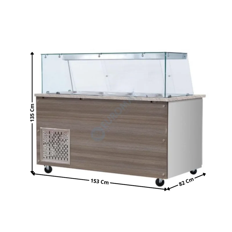 Saladette Réfrigérée Vitrée – 2 portes pleines – 4 x GN1/1| THSAI158RG | SKYRAINBOW Livraison Express
