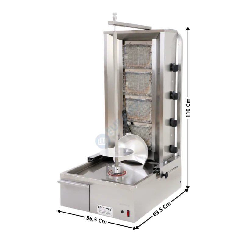 Machine à Kebab 4 Zones Gaz – PREMIUM | 4BSTD | ARCHWAY Nouvelle Collection
