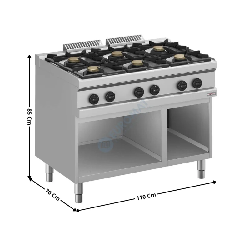 Cuisinière Gaz 6 Zones sur Meuble Neutre | WRG6BAA2 | DIVERSO Prix Promo