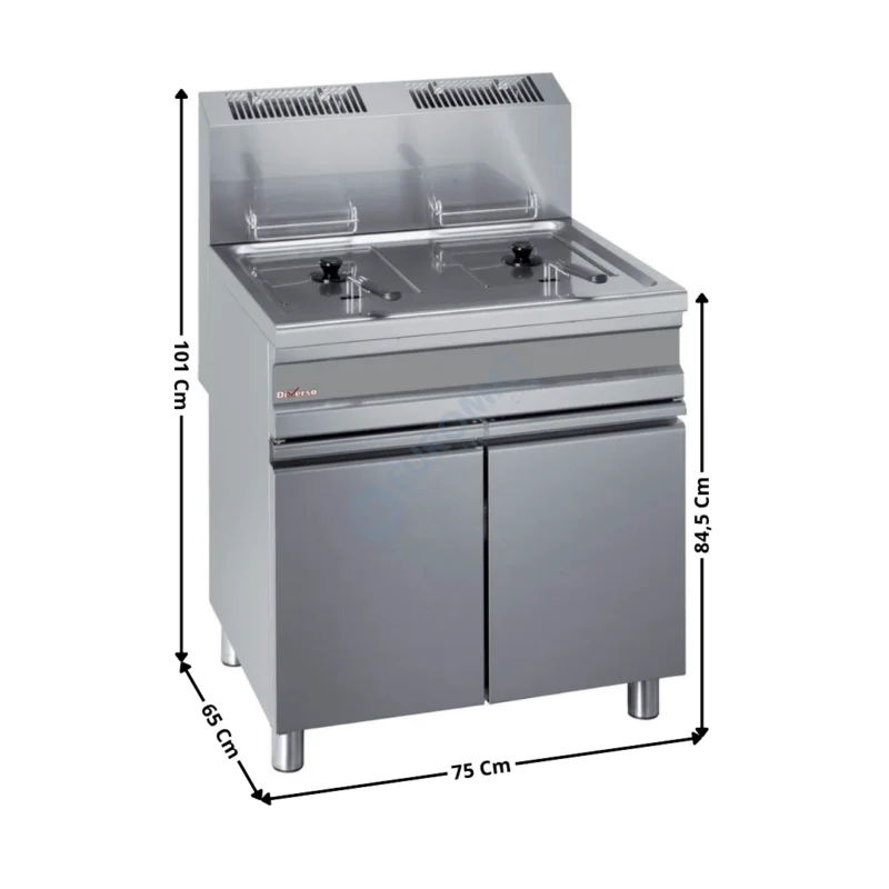 Bon Marché Friteuse gaz 14 + 14L. sur meuble | WRGF30G2 | DIVERSO