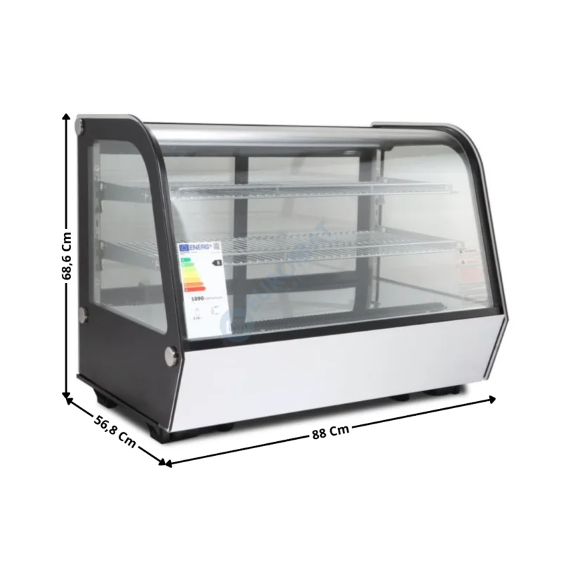 Petit Prix Vitrine Réfrigérée de Comptoir Bombée 160 Litres – Chrome | DLRCDC160C | DYNASTEEL