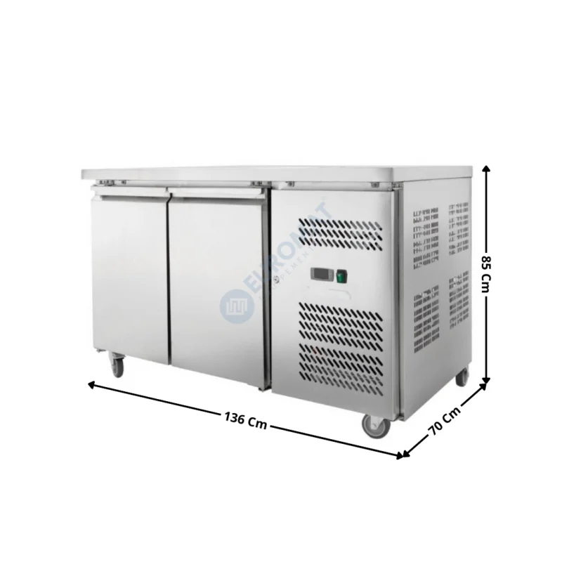 Meuble table réfrigérée positive – 2 portes pleine – GN1/1 – Gamme ECO | DLGNH2100TN | DYNASTEEL Seulement Aujourd’hui