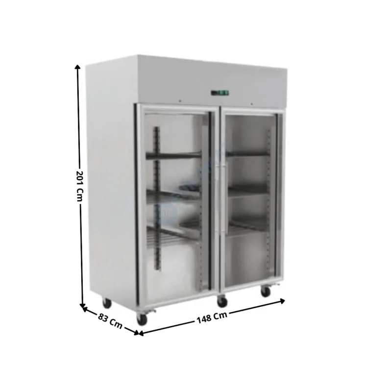 Armoire positive 1410L. – 2 portes vitrées – GN2/1 – Gamme ECO | DLGN1410TNG | DYNASTEEL Réduction