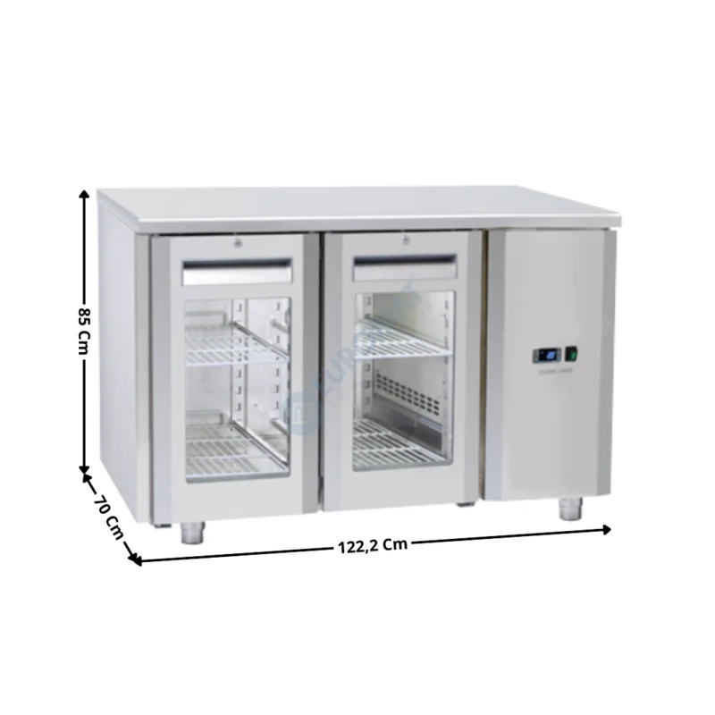 Meuble Table réfrigérée 2 portes positive vitrées – Version Centrale | QRG2100SG | COOL HEAD Satisfait Ou Remboursé