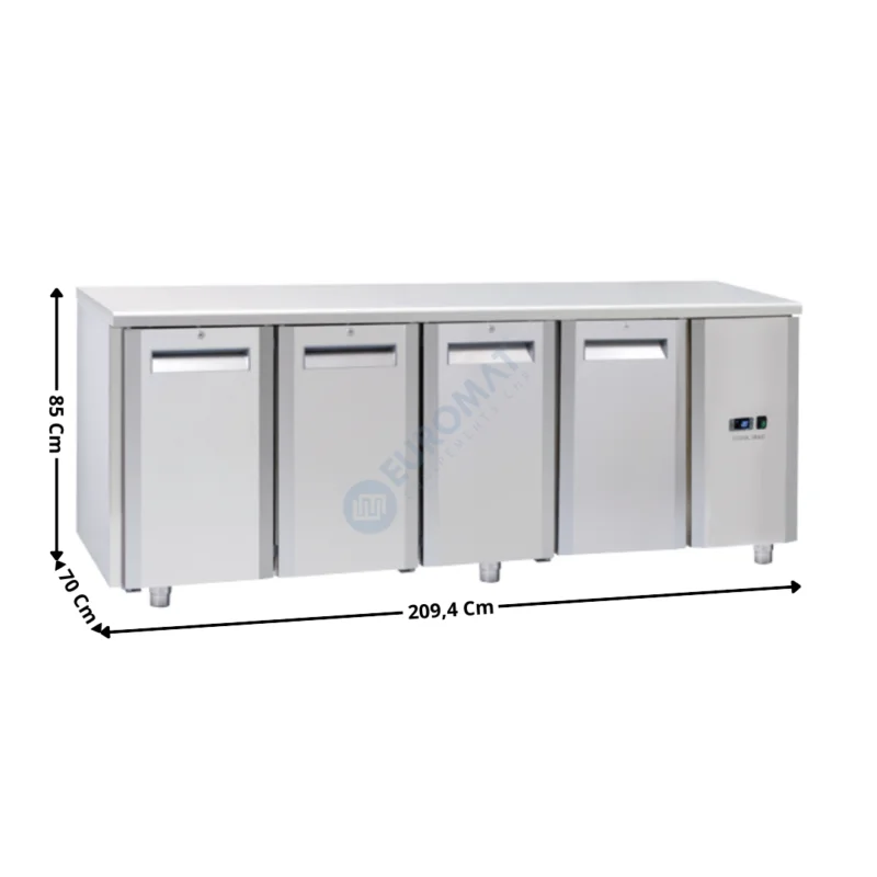 Bon Plan Meuble Table réfrigérée 4 portes positive pleines – Version Centrale | QR4100SG | COOL HEAD