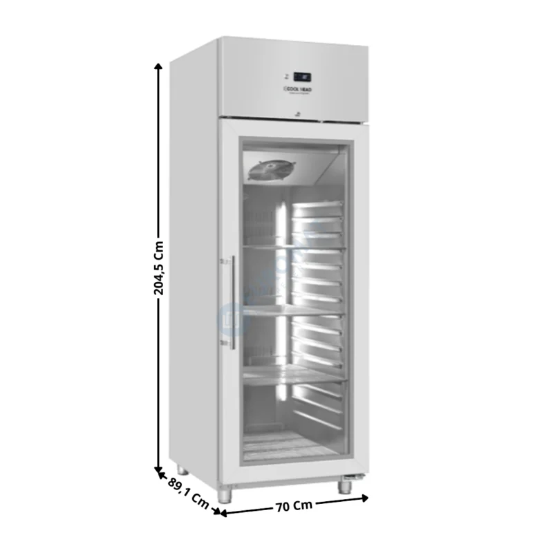 Armoire positive GN2/1 546L. – 1 porte vitrée | QRG6 | COOL HEAD Meilleur Prix