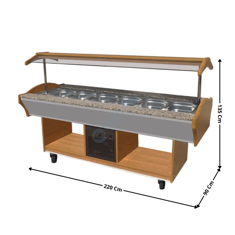Retour Gratuit Buffet Centrale Réfrigéré Self-Service – 6 x GN1/1 – ECO LINE | 70770015 | COMBISTEEL