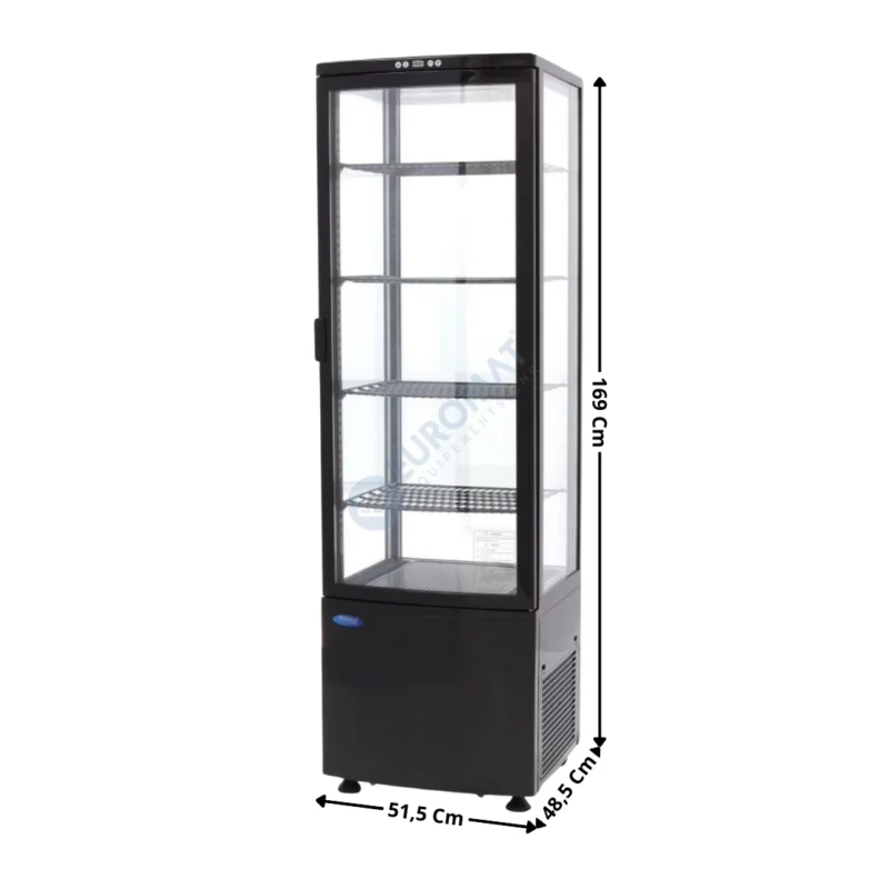 Expédition Rapide Vitrine à dessert 235L réfrigérée panoramique – Noire | 09400816 | MAXIMA