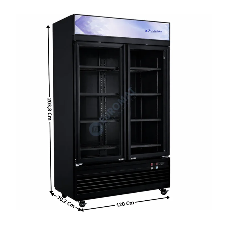Congélateur vitrée 2 portes battante 729L – Modèle Avec Canopy | DSM41F | DUKERS Offre Spéciale