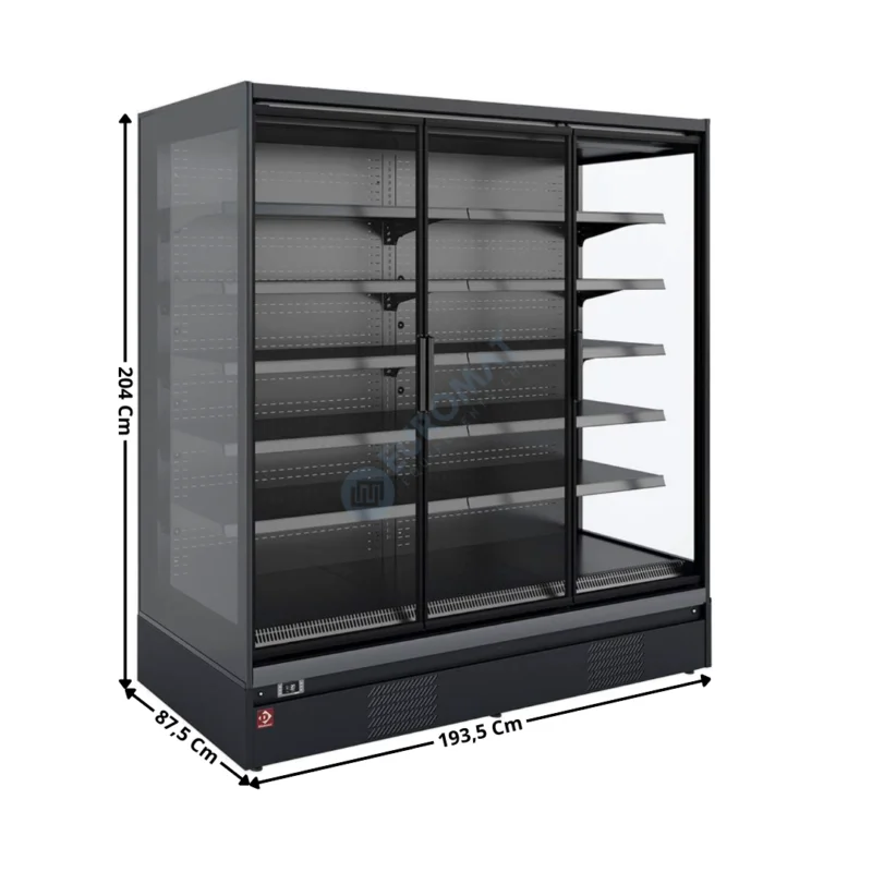 Bon Plan Vitrine murale réfrigérée 3 Portes Battantes – Série GMS – « Full Black » | RNP20U5 | DIAMOND