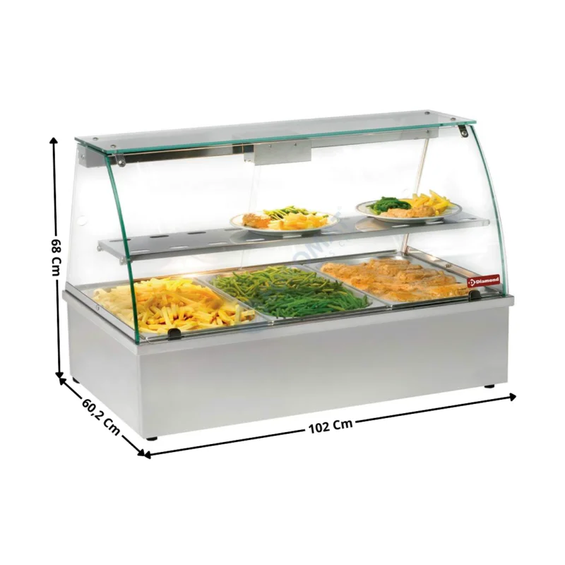Solde Bain-marie 3 x GN1/1 avec Vitre Bombé | VBE311 | DIAMOND