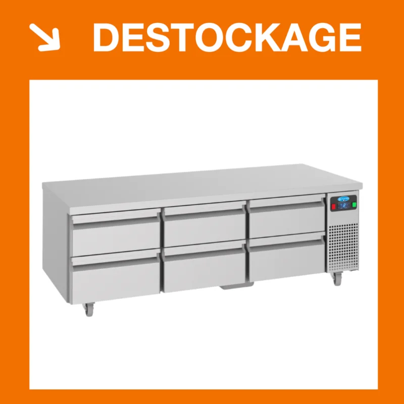 Soubassement réfrigérée PRO LINE – 6 tiroirs GN1/1 | UGN3AC | ATLAS COLD Offre Limitée