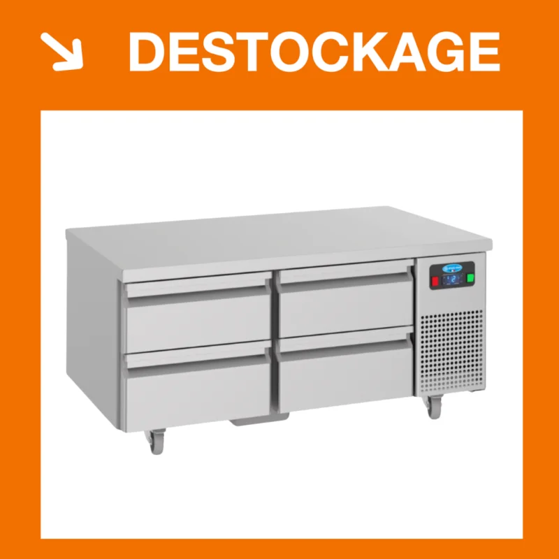 Soubassement réfrigérée PRO LINE – 4 tiroirs GN1/1 | UGN2AC | ATLAS COLD Paiement Sécurisé