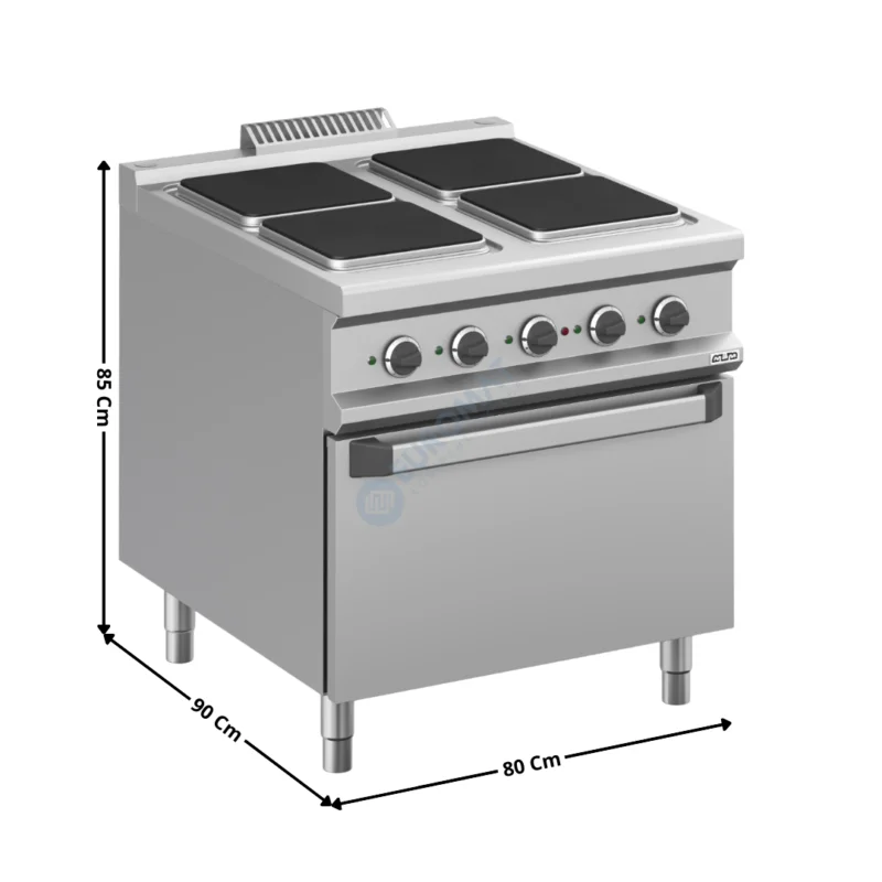 Fourneau 4 Zones Carrés sur Four électrique – MAGISTRA 900 ECO | MPQ98FE | MBM ITALY Meilleur Choix