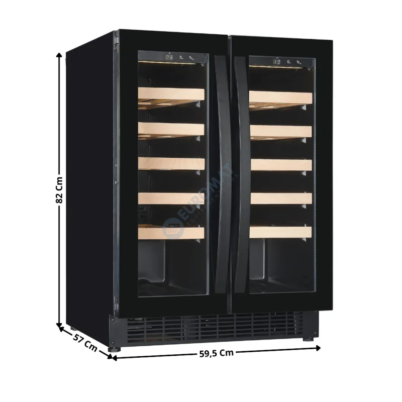 Cave à vin – 40 Bouteilles – Double Température à Portes Vitrées | 75250030 | COMBISTEEL Dernière Chance
