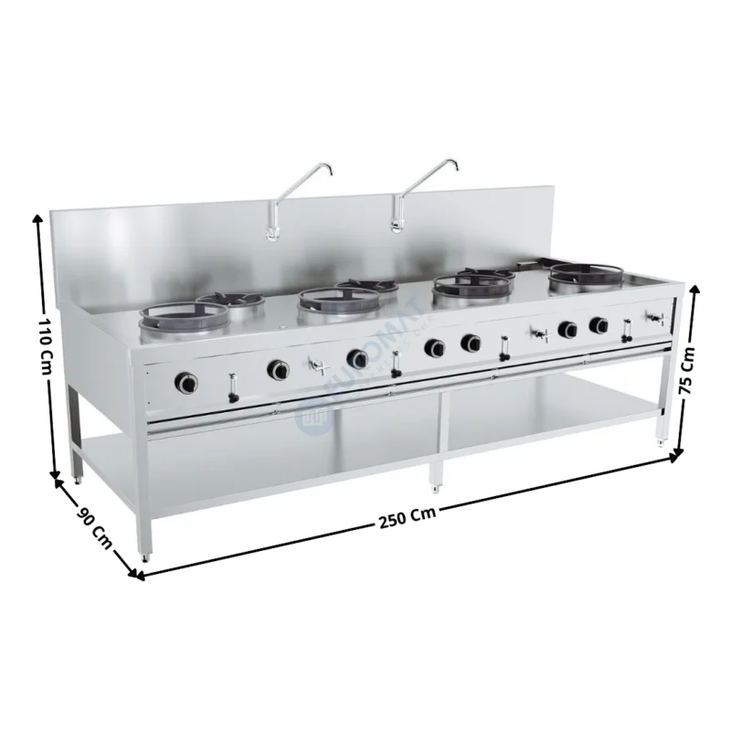 Offre Spéciale Fourneau Wok 7 Brûleurs avec robinet | 71781215 | COMBISTEEL