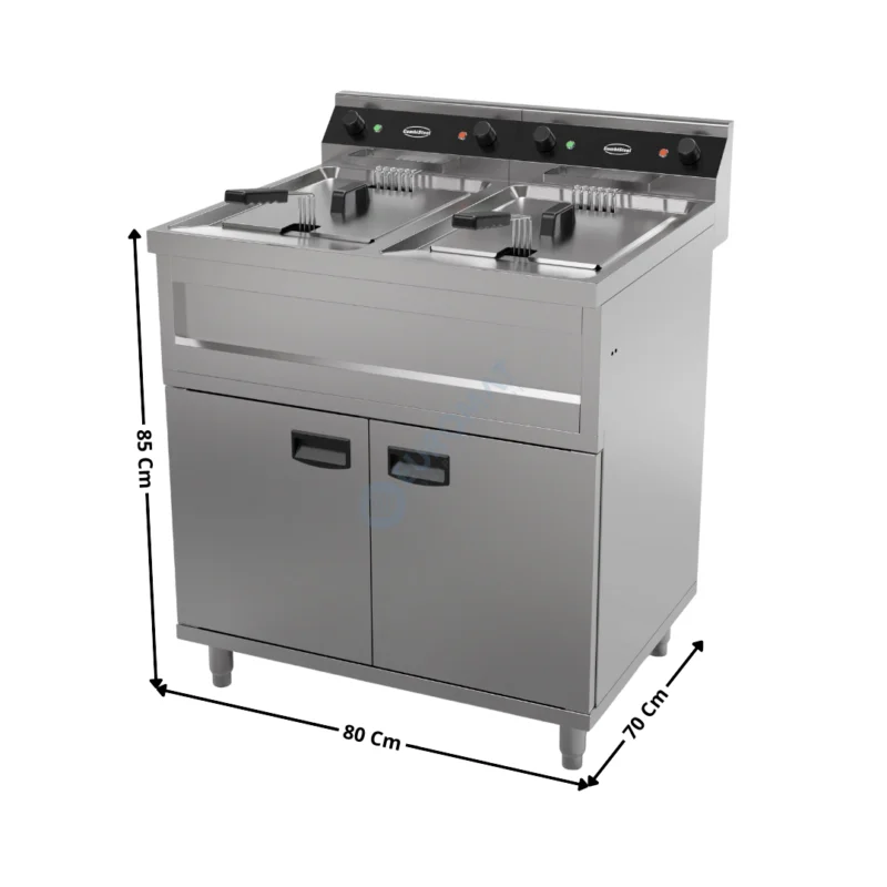 Livraison Gratuite Friteuse électrique 12+12L. avec Vidange / 6+6 kW / 400V – Sur socle – Série économique | 74550960 | COMBISTEEL