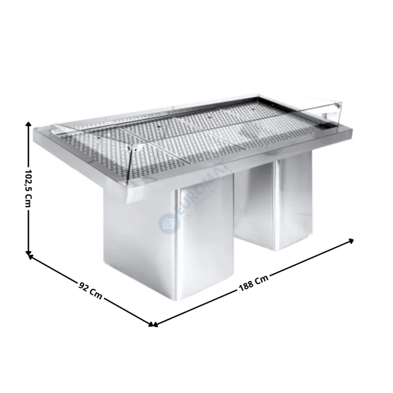 Haute Qualité Etale/Vitrine à poisson neutre 188x92 Cm | 70830025 | COMBISTEEL