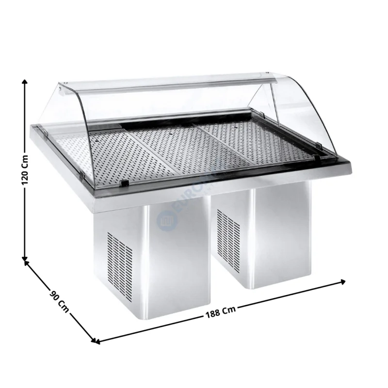 Dernier Modèle Etale/Vitrine à poisson réfrigérée 188x90 Cm | 70830015 | COMBISTEEL