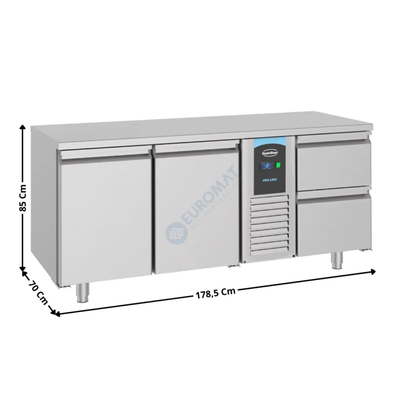 Meuble Table réfrigérée 2 portes + 2 tiroirs – Positive – Série Pro Line | 74895355 | COMBISTEEL Offre Exclusive