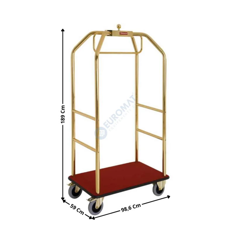Chariot pour Valises & Vestiaire « Doré » avec 2 Roues à Freins | CVVD | DIAMOND Meilleur Prix