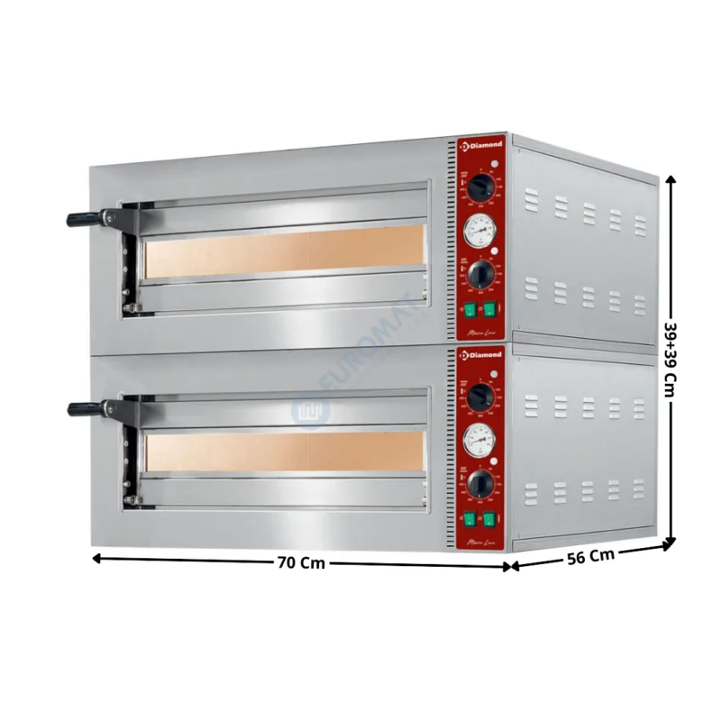 Four à pizza Compact 2 pizzas – 2 niveaux | 2XMACRO42N | DIAMOND Remise