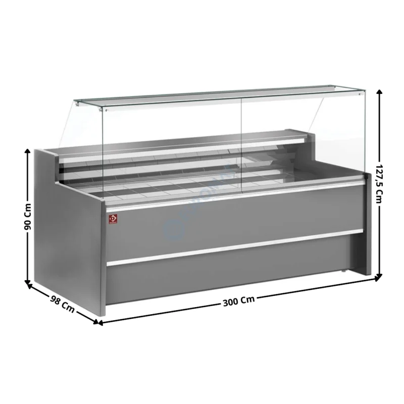 Solde Vitrine réfrigérée 300cm / Coloris Gris – FLORENCE LINE | FC30G8VR2 | DIAMOND