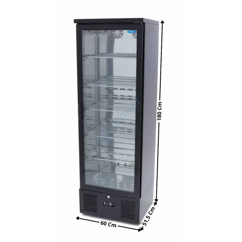 Livraison Express Arrière de bar noir – 1 porte vitrée battante 342 L. | 09400921 | MAXIMA