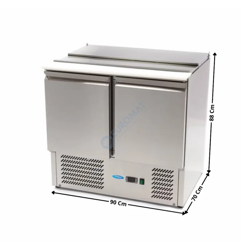 Meuble saladette réfrigérée – 2 portes pleines GN1/1 + Capacité Sup. 2 x GN1/1 + 3 x GN1/6 | 09400410 | MAXIMA Offre Du Jour