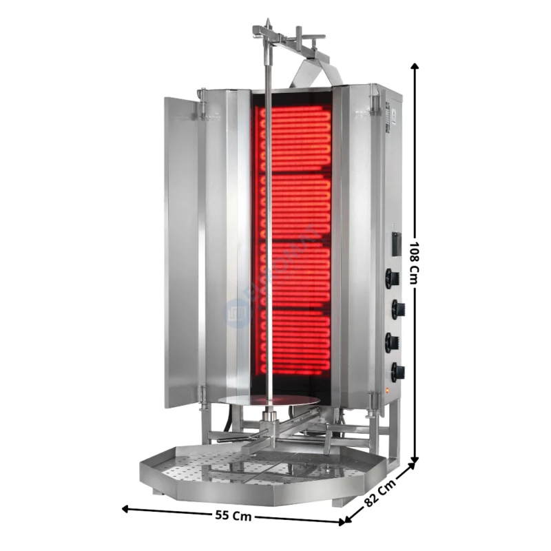 Machine à Kebab 4 Zones Vitro-Céramique avec Déflecteurs G+D – Version HP Electrique – Premium Series | MUCE4+ACPT0901 | POTIS Paiement Sécurisé