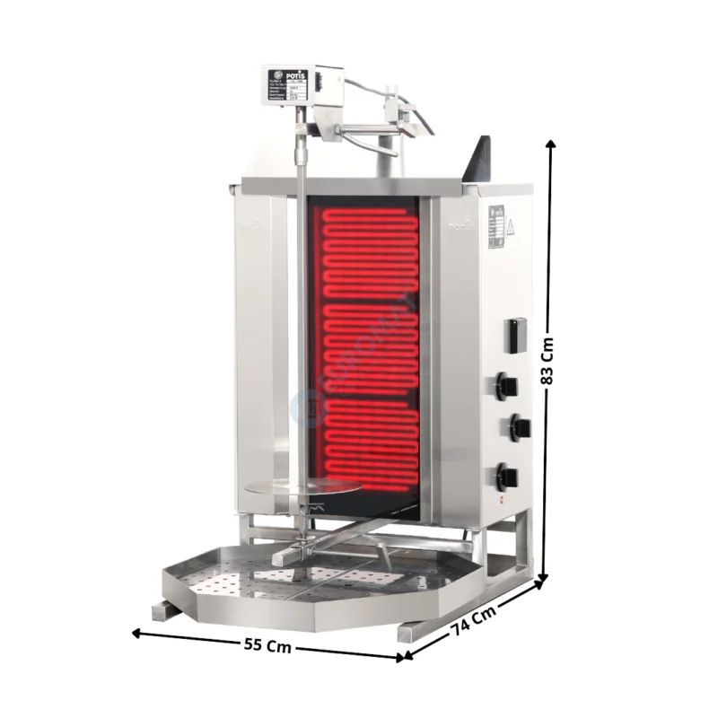 Livraison Express Machine à Kebab 3 Zones Vitro-Céramique – Version HP Electrique – Premium Series | CE3 | POTIS