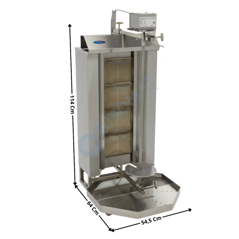 Machine à Kebab 4 zones Gaz – ECO Series | 09370230 | MAXIMA Vente Directe