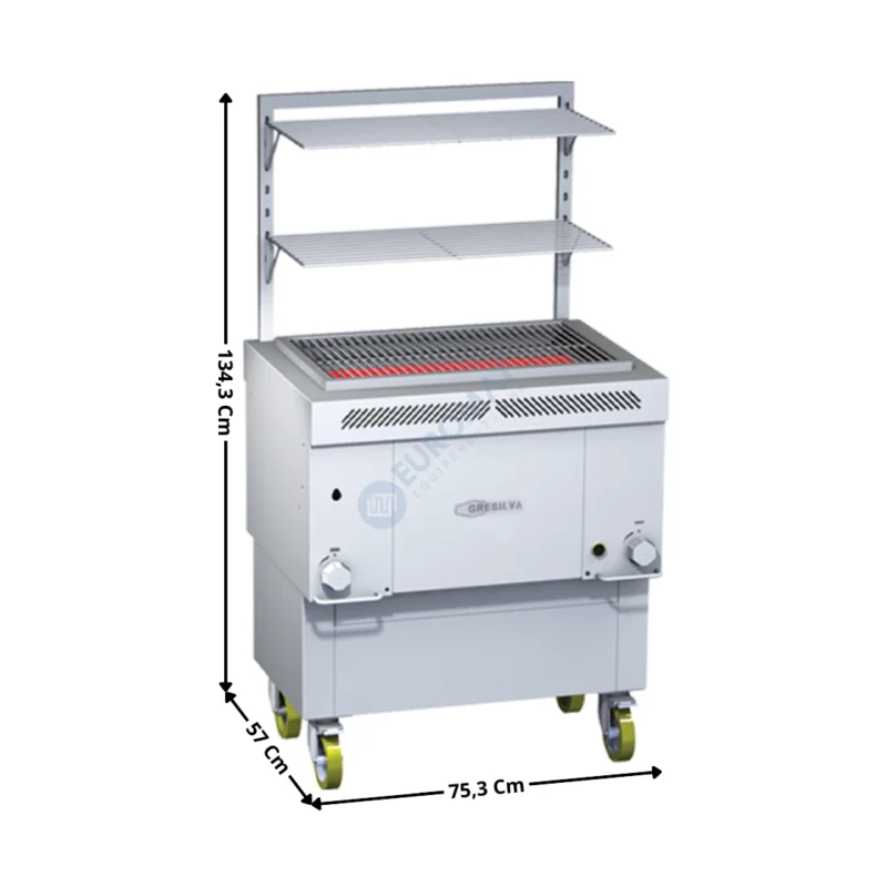 Offre Du Jour Grillade/Parrilla Horizontal Haut Rendement – Modèle GHPI « Small-Gaz » + Pack Support Avec Grilles | GREF2A10+GREF2P72 | GRESILVA