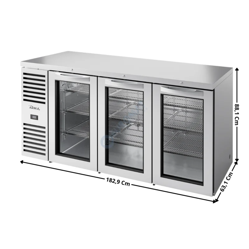 Arrière-bar réfrigérée 660L. Inox – Portes Vitrées – Premium Series | TBR72RISZ1LSGGG2 | TRUE Commander Maintenant