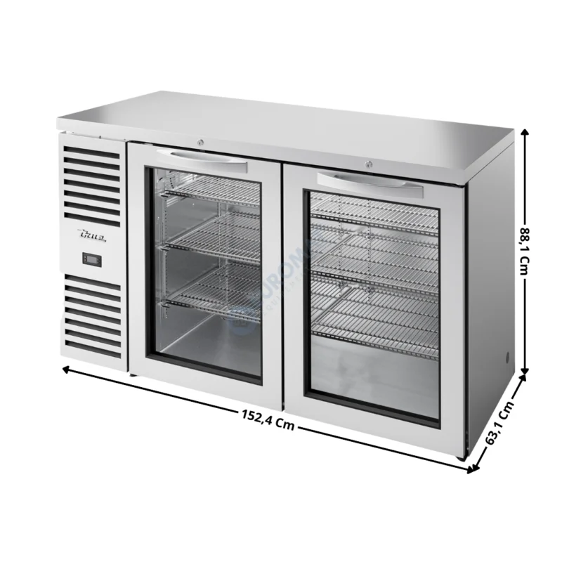 Vente Flash Arrière-bar réfrigérée 550L. Inox – Portes Vitrées – Premium Series | TBR60RISZ1LSGG2 | TRUE