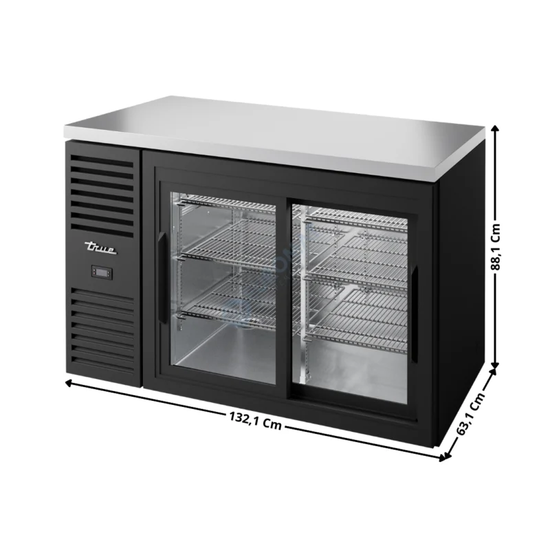 Arrière-bar réfrigérée 480L. Noir – Portes Vitrées – Premium Series | TBR52RISZ1LB112 | TRUE Satisfait Ou Remboursé