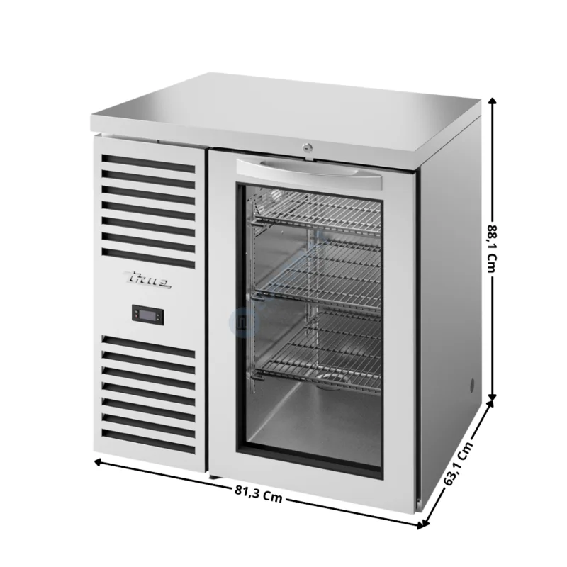 Arrière-bar réfrigérée 290L. Inox – Porte Vitrée – Premium Series | TBR32RISZ1LSG2 | TRUE Usine Directe